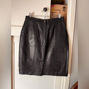 Vintage Leather Pencil Skirt